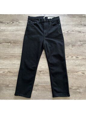 Rag Bone Wren High Rise Slim Straight Crop Jeans Womens 29 Black Stretch